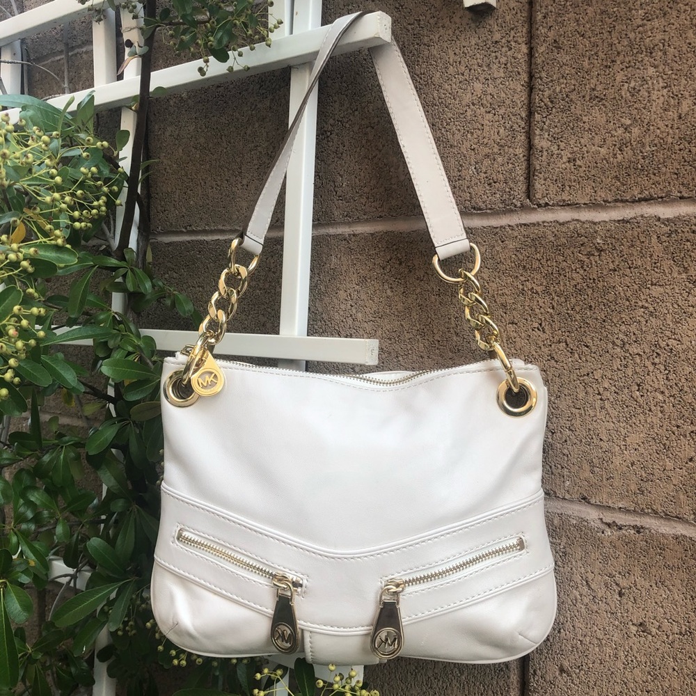Michael Kors leather + Gold Hardware Shoulder Bag